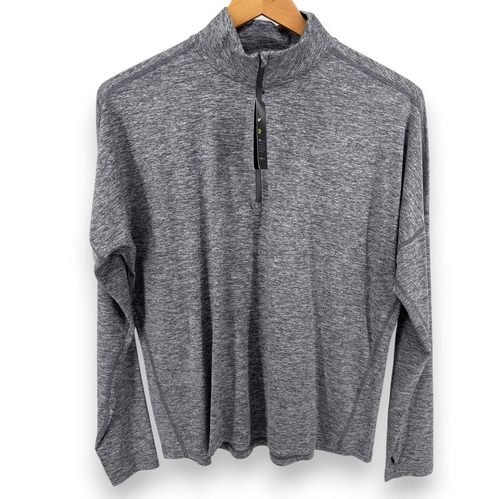 Nike Dri-FIT Running‎ Quarter Zip Long Sleeve Pullover Top Gray XL